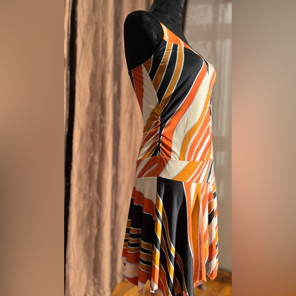Vintage mini dress. Spaghetti strap, polyester with silky feel. AWESOME!